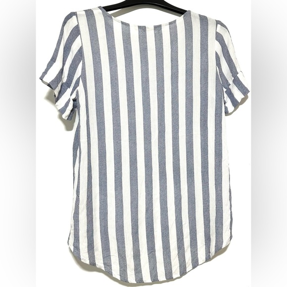 Soft Surroundings Blue Striped Cabana Tee Top XS - Picture 3 of 4